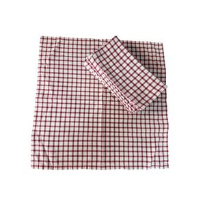 Nancy's Nook Napkins Set of 9 Red Cream Gingham Farmhouse Cotton